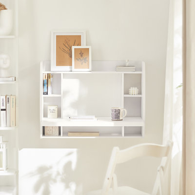 Raquon Small Floating Corner Desk Table for Small Space