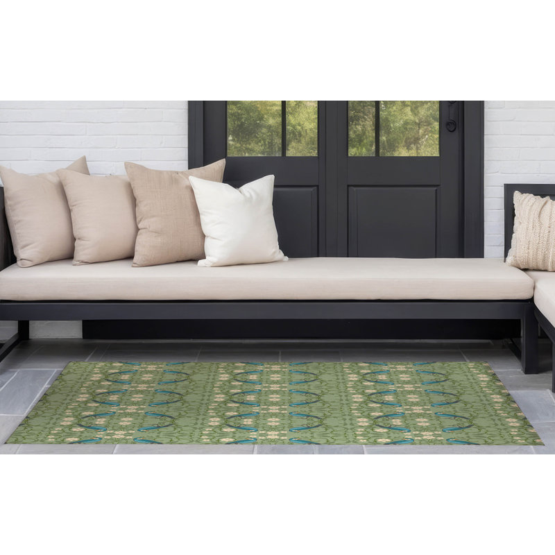 Tapis d'extérieur à marches souples Tweetie, Sauge, Rectangulaire 10 pi x 8 pi