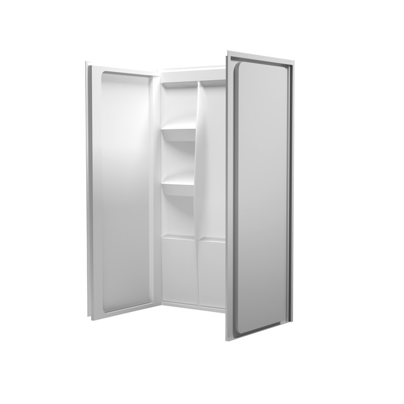 Sterling  Alcove Shower Wall Surround in Glossy White, 72" H x 48" W x 32" D