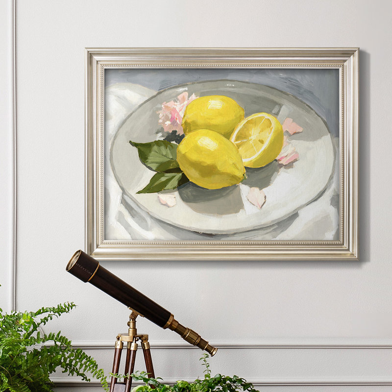 «Lemons on a Plate I», reproduction sur toile encadrée, H 23 po x l 32 po x P 2,5 po