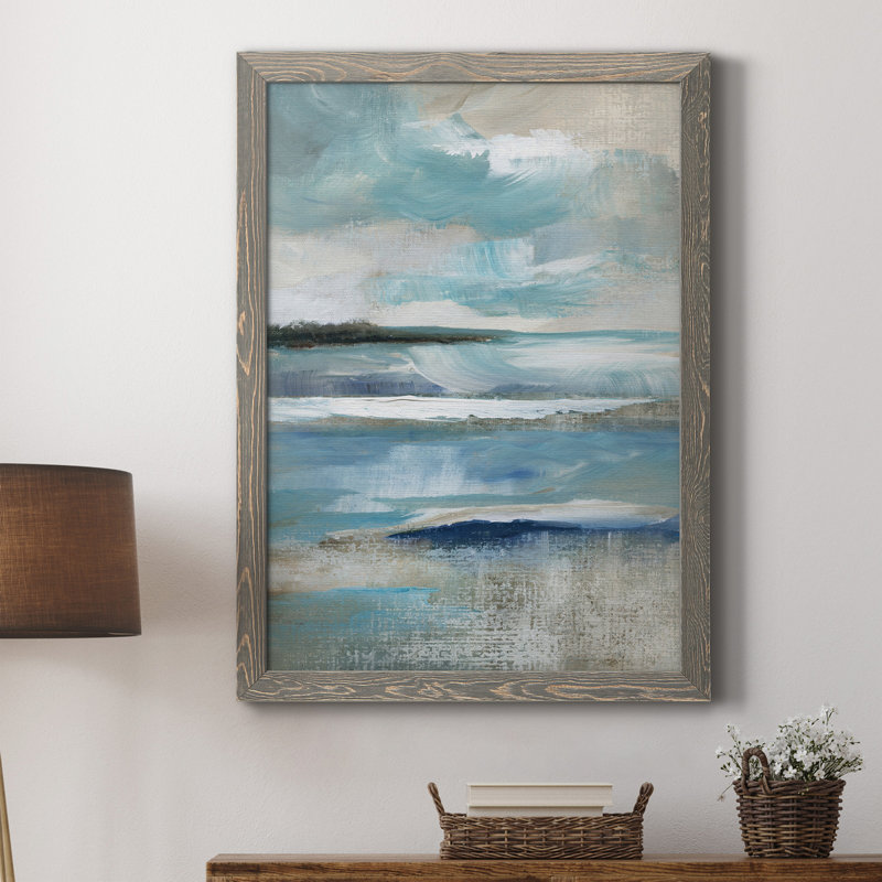 Distant Drama I - Peinture sur toile encadrée, H 24 po x l 18 po x P 1,5 po, Gris