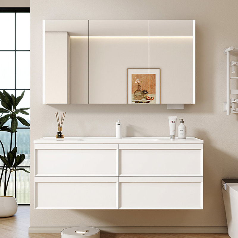 Armoire de salle de bain moderne et minimaliste blanche