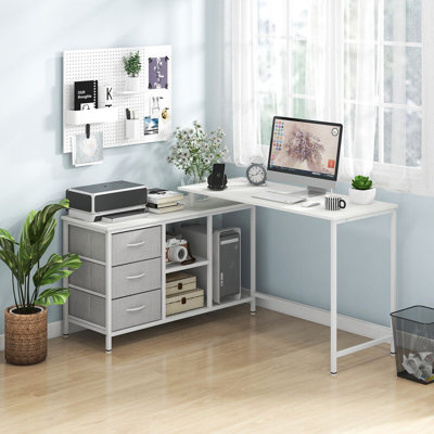 Abdulelah L-Shaped Steel Computer Desk