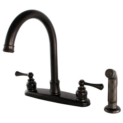 Kingston Brass Vintage Two-Handle 4-Hole 8" Centerset Kitchen Faucet with Side Sprayer