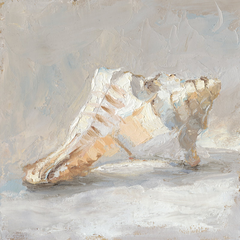 Impressionist Shell Study I by Ethan Harper - Wrapped Canvas Painting, 30cm H x 30cm W