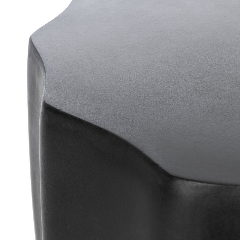 Fordwich Concrete Top End Table, Black