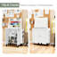 Armoire à coudre pliante 2 en 1 avec bureau rabattable, support à 23 bobines, station de chargement latérale, rangement à l'épreuve de la poussière et roues verrouillables - poste de travail peu encombrant pour la maison-126423073