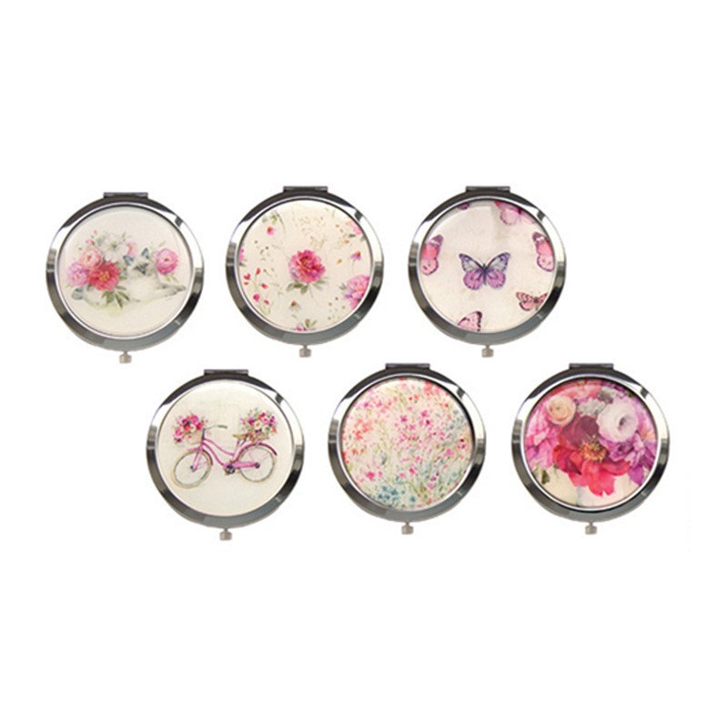  Ensemble de 18 miroirs compacts en métal rose