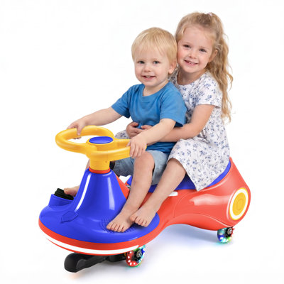 DollarDash 3-in-1 12V Electric Wiggle Car with Pedal & 2-Seater, Rechargeable Battery, Flashing Wheel
