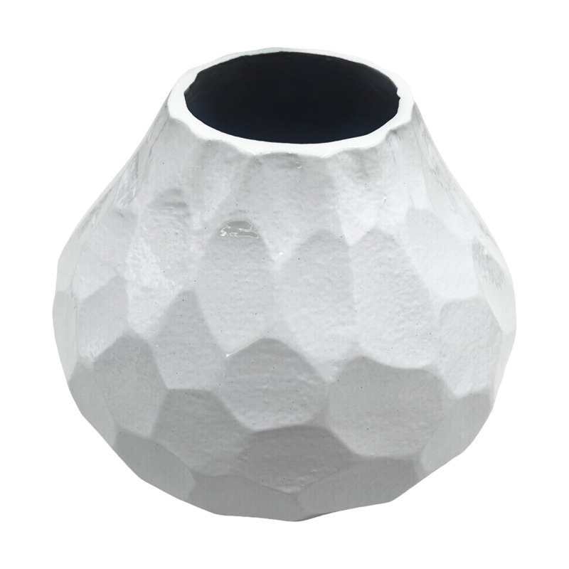 Khyson Handmade Aluminum Table Vase, White