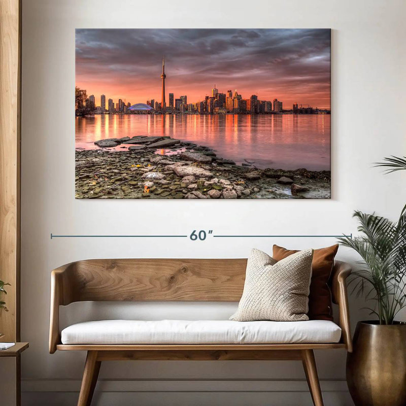 Nicci Sunset At Toronto Skyline, 34" H x 51" W
