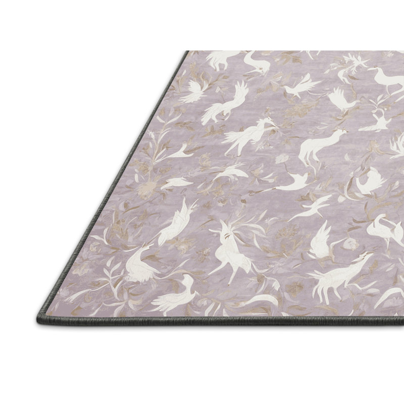 Tapis gris soyeux et moelleux, Rectangle 6 pi x 9 pi