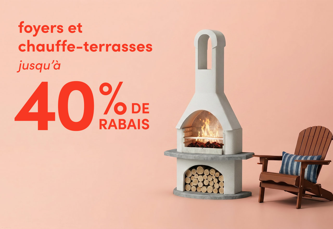 foyers et chauffe-terrasses en solde