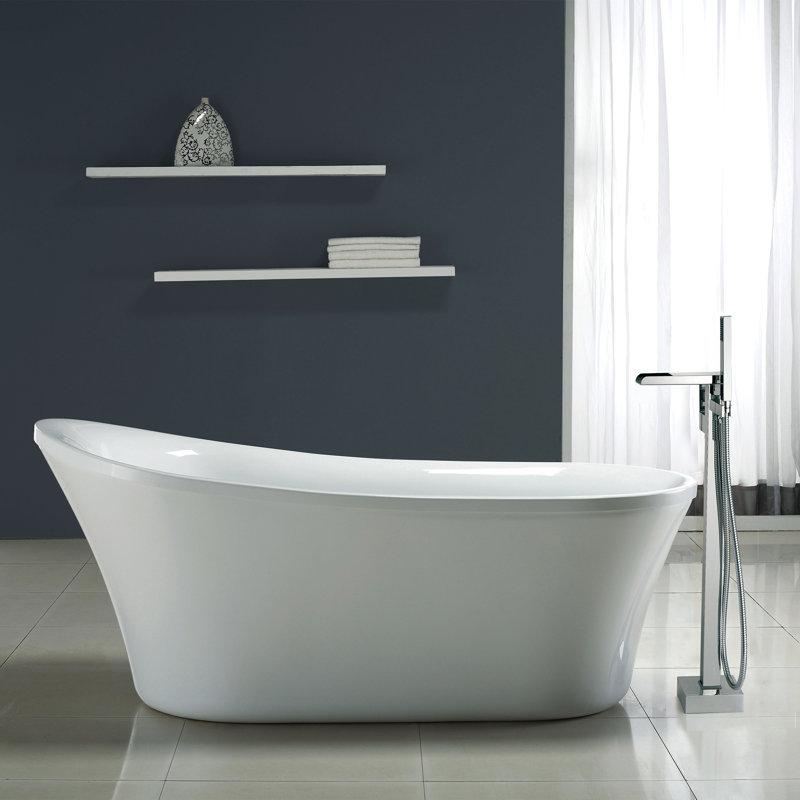 Infinity Chrome 1-Handle High-Arc Freestanding Tub Faucet with Hand Shower
