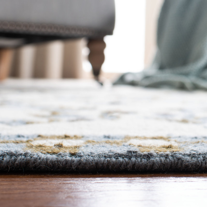 Tapis ivoire en laine touffeté à la main Hollander, Rectangle 6 pi x 9 pi