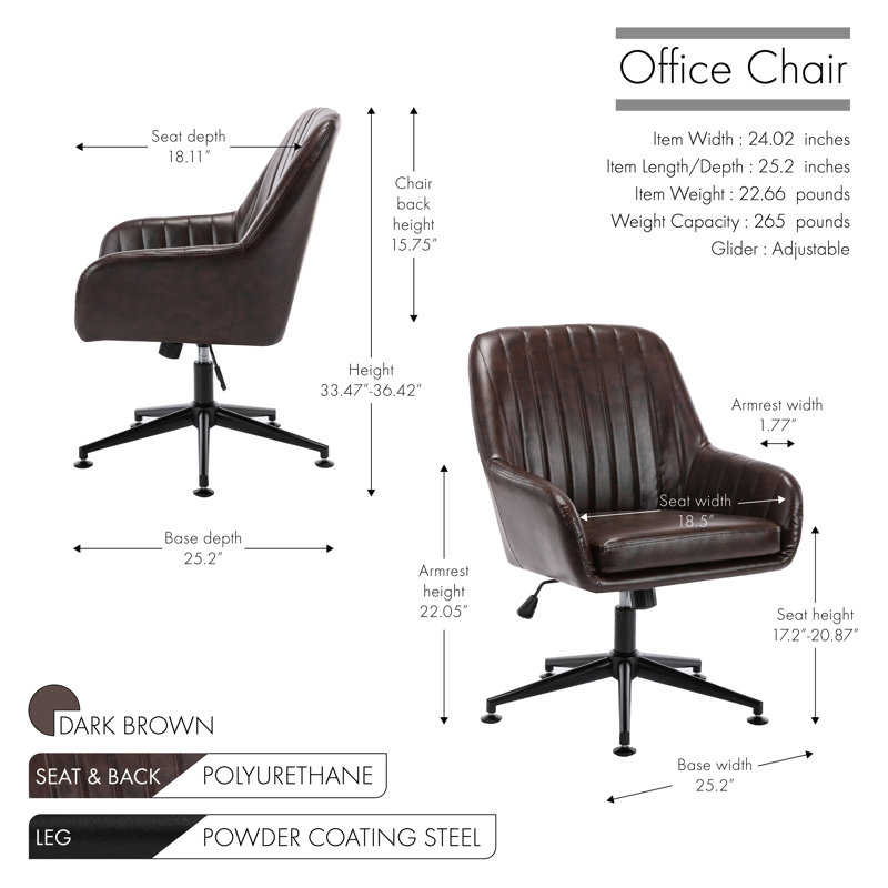 Chaise de travail, Brun foncé