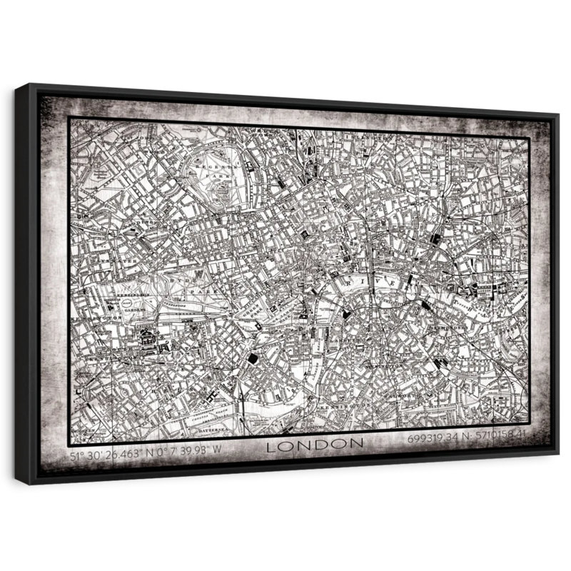«City Map of London», reproduction sur toile, H 21 po x l 31 po