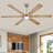 Light Wood 6 Blade Ceiling Fan With Light And Remote Control,quiet Operation For Living Room Or Bedroom-2049376749