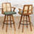 Modern Swivel Upholstered Cane Back Counter & Bar Stools-1726247019-1726247013