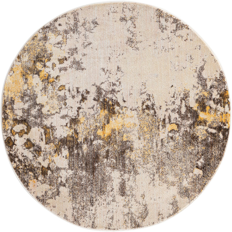 Fuse Abstract Indoor Rug, Round 5'