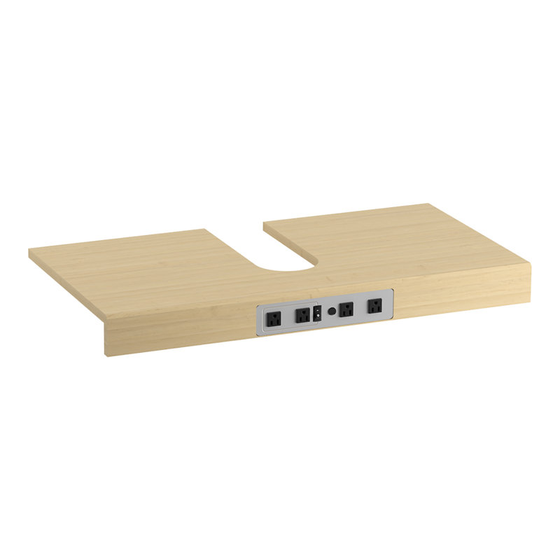 Tablette réglable avec prises de courant pour une meubles-lavabos sur mesure 60" avec cuve simple