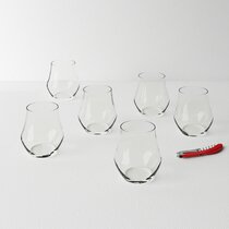 Aosijia Drinking Glasses 14 oz Modern Kitchen Vintage Wavy