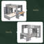 Lit mezzanine simple avec lit autonome, tablettes, bureau et garde-robe-38803400