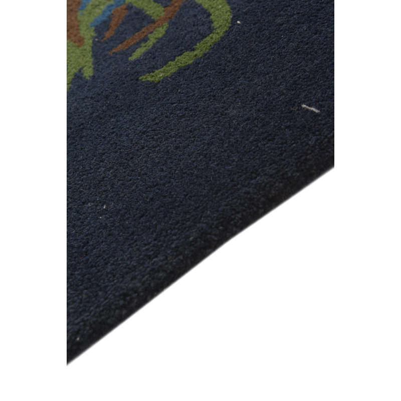 Tapis carré bleu marine Orlando