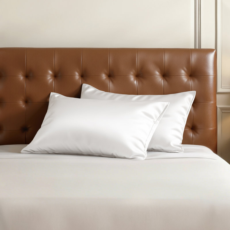 Luxury Silk-like Cooling Pillowcase, Queen Pillowcase, White