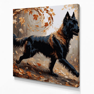 «Dogs Beauceron», art mural sur toile brune