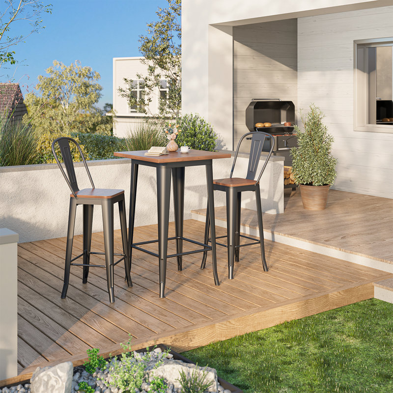 Jussuf 3-Piece Bar Table Set for 2