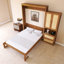 Lit escamotable avec cadre en bois et rotin-746228082-746228083