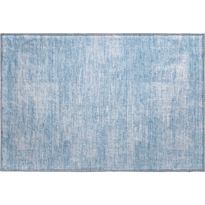 Premium Machine Washable Prisco Blue Rug, Rectangle 1'8" x 2'6"