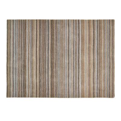 Striped Wool Hand Woven Area Rug