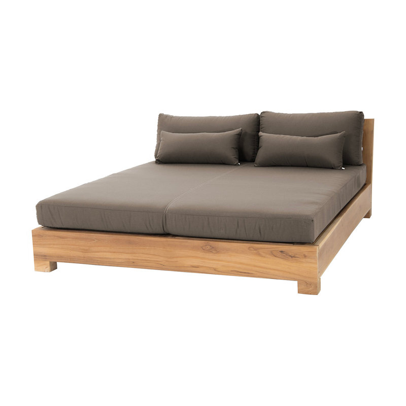 Monterey Teak Outdoor Daybed Lounger, Taupe