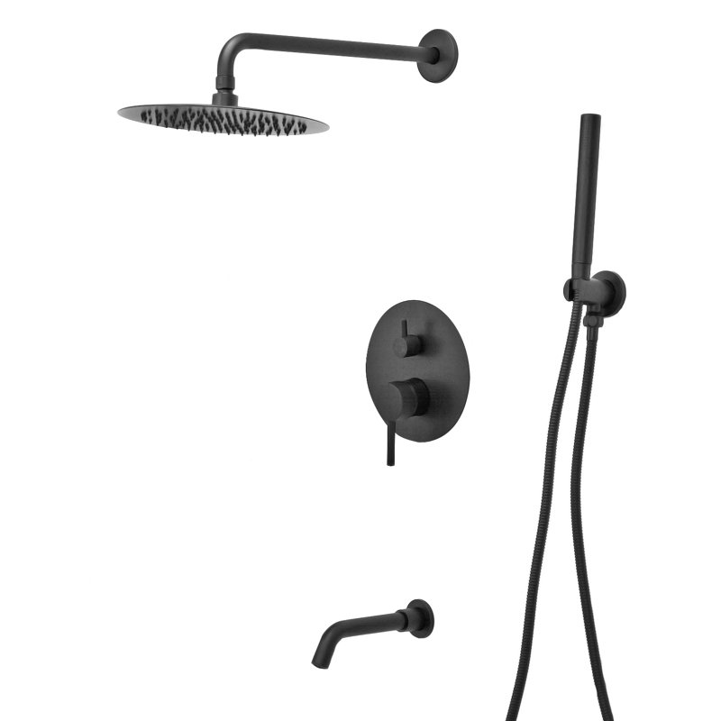 Mackenzie All-In-One Kit with Rough in-Valve, Matte Black