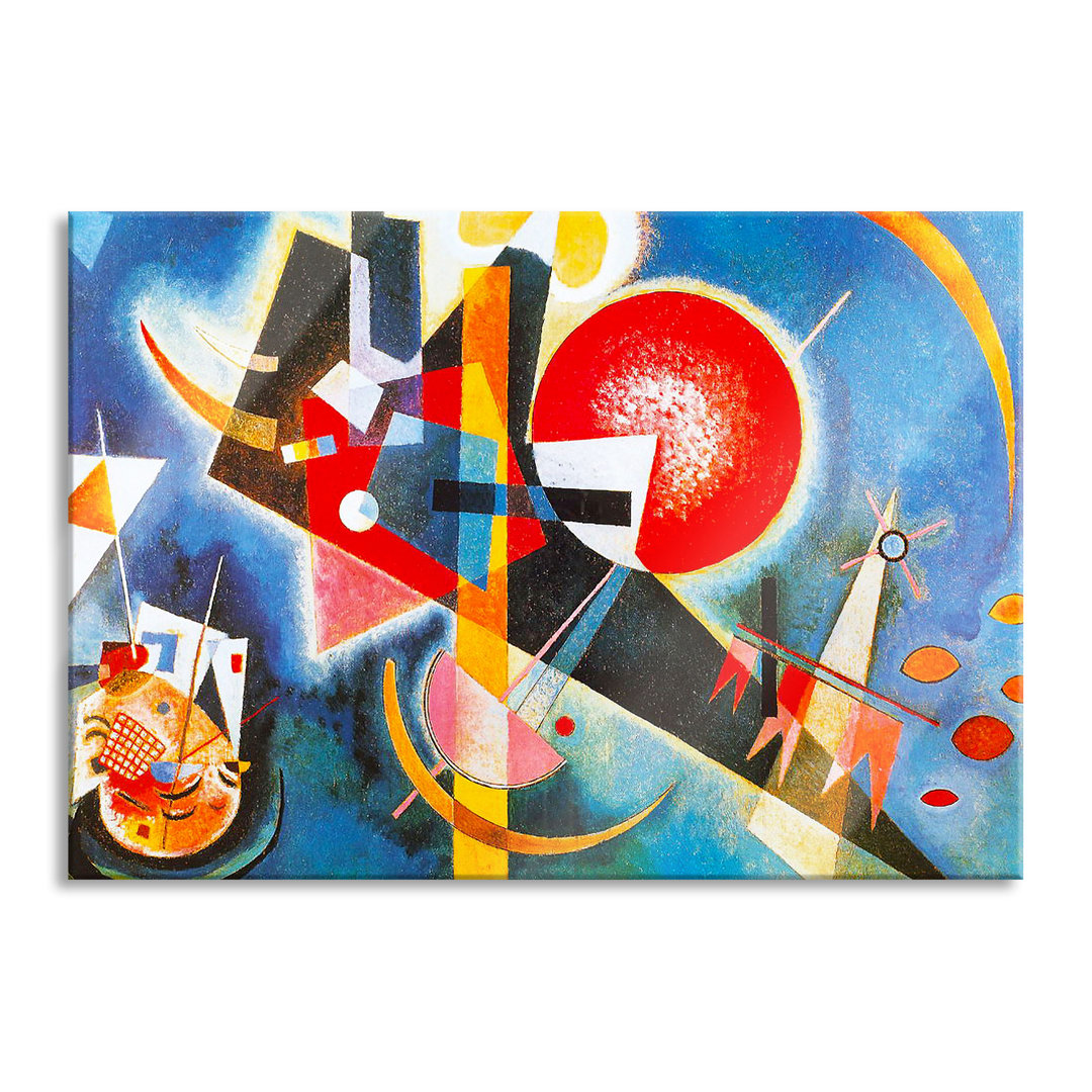 Glasbild | Wandbild Auf Echtglas | Wassily Kandinsky - Landschaft mit roten Flecken | Inkl. Aufhängung Und Abstandshalte...