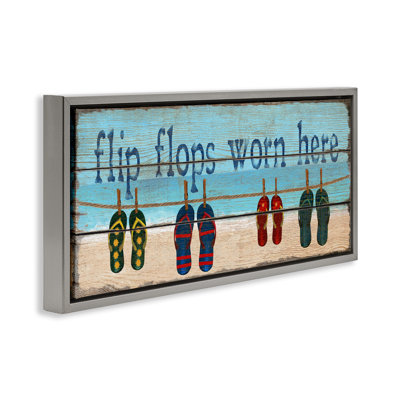 Flip Flops Worn Here Floating Frame, design by Gail Fraser
