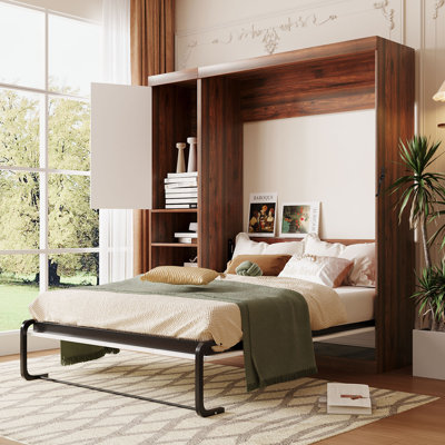 Lit escamotable double pleine grandeur avec armoire
