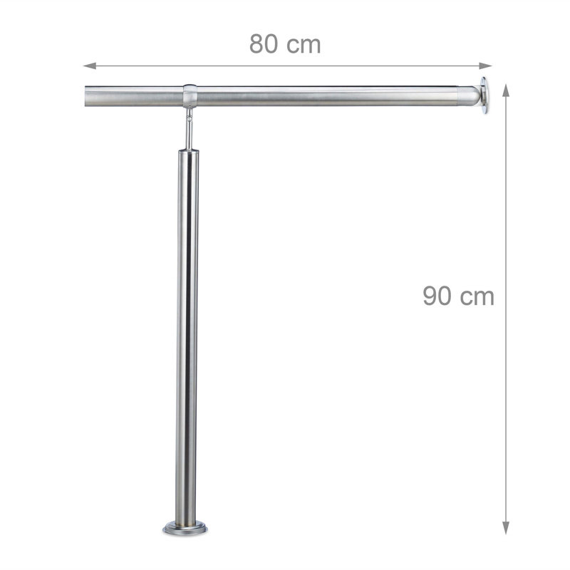 Stainless Steel Stair Banister, 90cm H x 80cm W