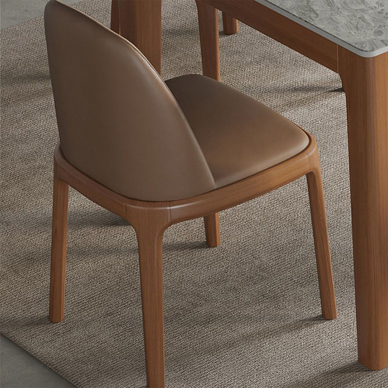 4 - Person Grey+Tan Rectangular Solid Wood Sintered Stone Tabletop Dining Table Set, 29.53"H x 55.12"L x 31.5"W