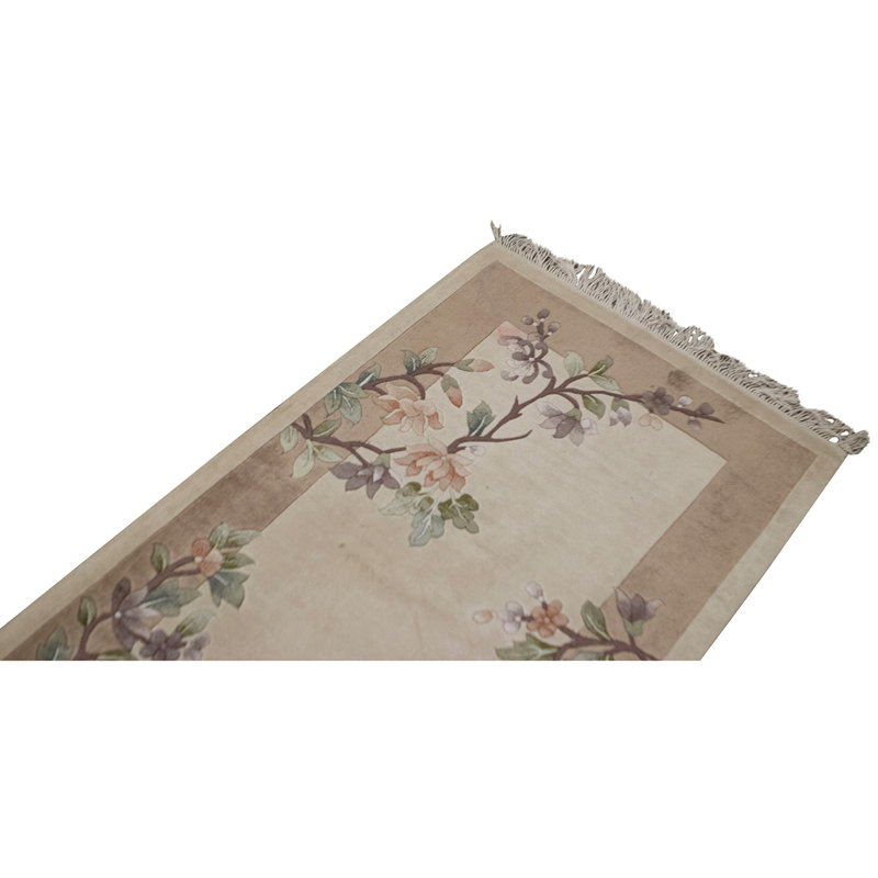 Hand Knotted Silk Area Rug in Rose And Brown