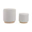 Sagebrook Home White Boucle Ottoman, Fluted Design, 2-Pieces