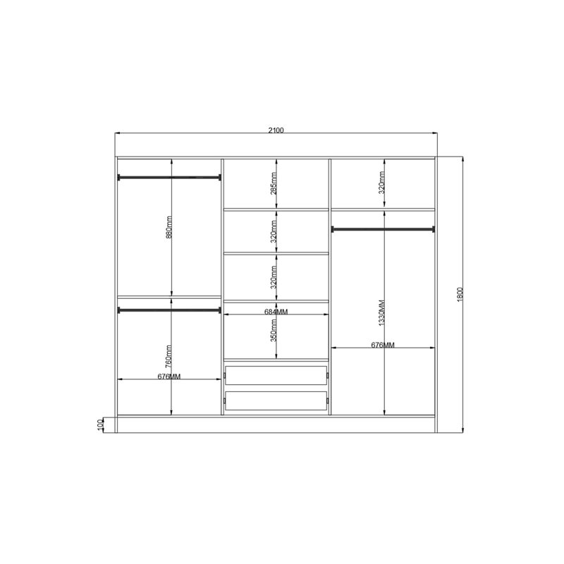 Vandusen 6 Door Manufactured Wood Wardrobe, White/Yellow