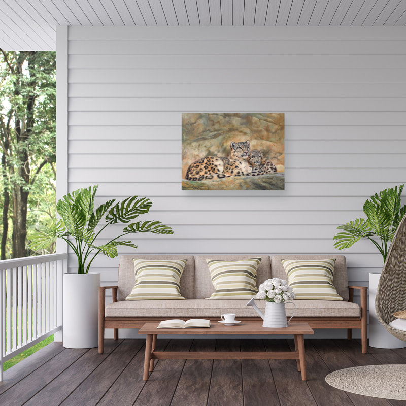 Toile d'extérieur David Stribble Snow Leopards 2024, H 24 po x l 32 po