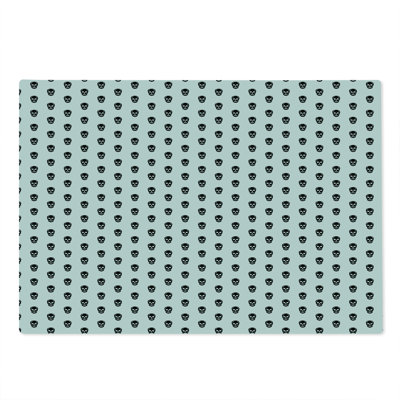 Ambesonne Skull Cutting Board Large Size Gothic Smiling Skulls Design Charcoal Grey and White