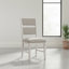 Ensemble de 2 chaises d'appoint de style campagne moderne, finition blanc antique, dossier rembourré, mobilier en bois | Idée de cadeau