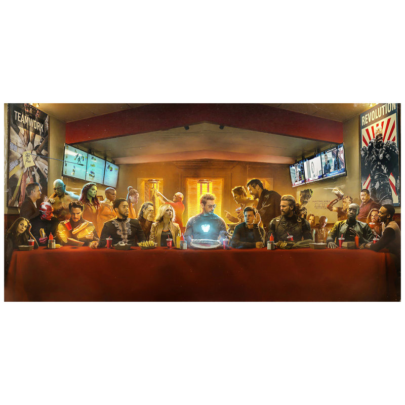Marvel The Avengers, dernier souper, End Games, Infinity War, impression sur toile, impression sur toile, Papier