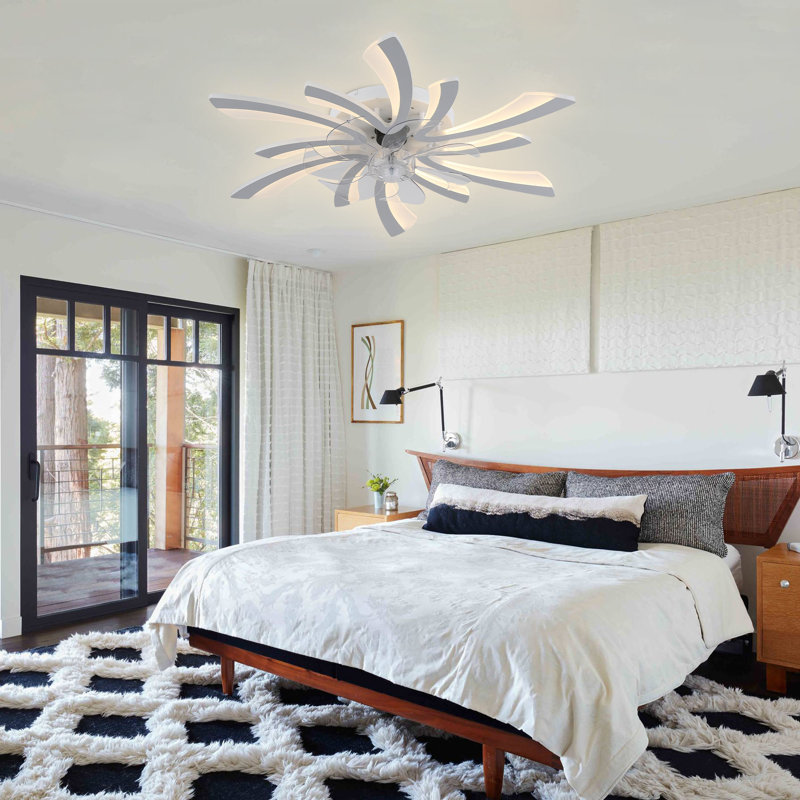 Ventilateur de plafond encastré 31 "avec lumière et télécommande Alfrid