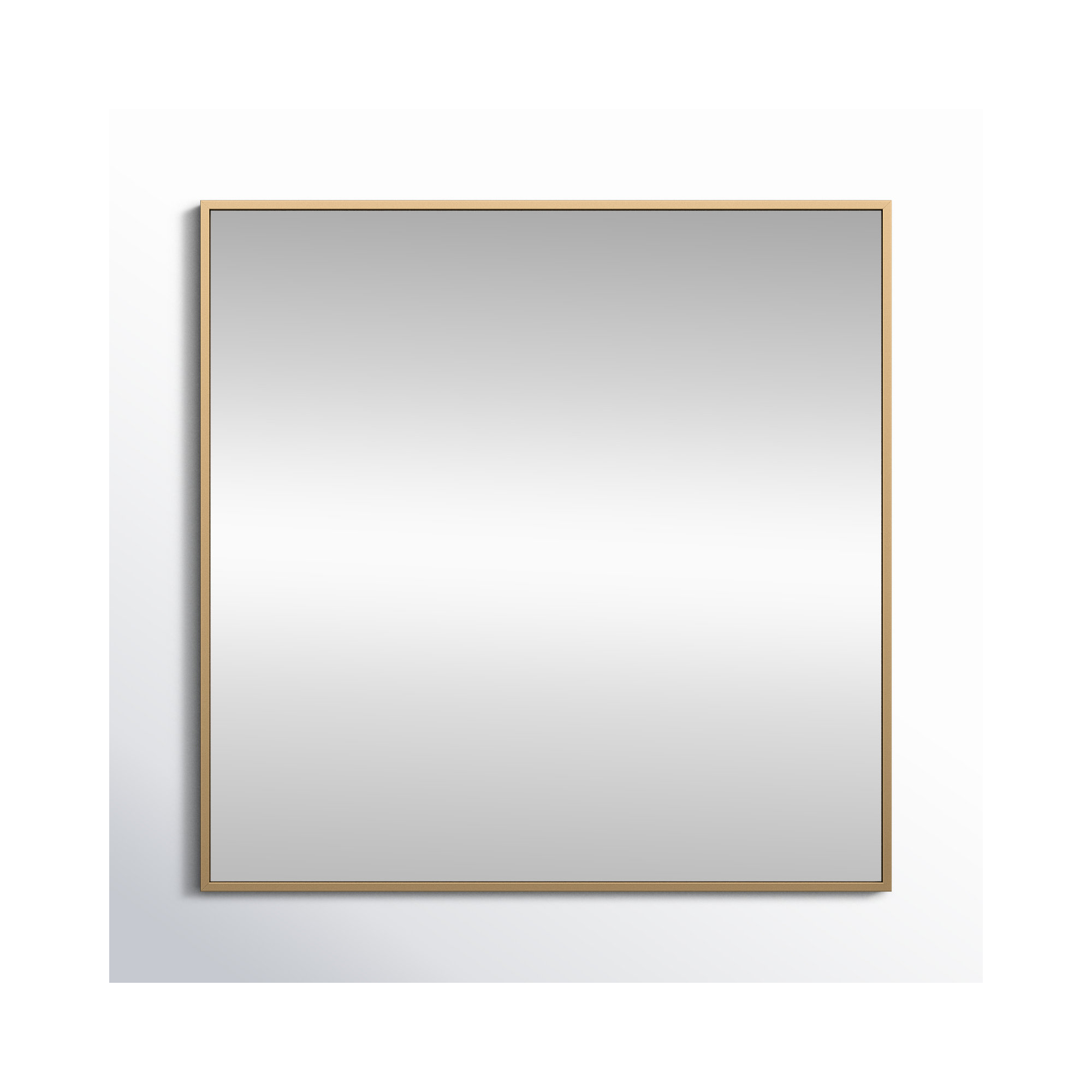 Valparaiso Metal Square Wall Mirror, 30"  x 30" , Brass